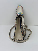 Load image into Gallery viewer, Valentino Garavani Rockstud 1973 Embroidered Vitello Leather Flap Bag Ivory
