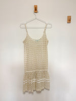 Load image into Gallery viewer, Melissa Odabash Aja Gold Metallic Crochet Lace Mini Dress Cream - S
