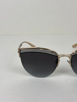 Load image into Gallery viewer, Bvlgari Serpenti Striped Cat-Eye Metal Sunglasses in Pale Gold and Black
