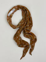 Load image into Gallery viewer, Christian Dior Vintage Floral Print 100% Silk Scarf in Ochre Brown &amp; Sage Green
