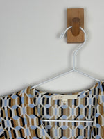 Load image into Gallery viewer, Maje Geometric Print Smocked Waist Maxi Dress in Viscose
