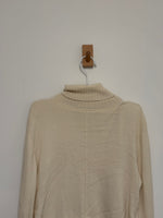 Load image into Gallery viewer, Varana Arani 100% Fine Himalayan Cashmere Turtleneck and Ribbed Maxi Dress in Cream - M
