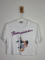 Load image into Gallery viewer, Fiorucci Marlin Pin-Up Graphic Crop T-Shirt White Cotton - S
