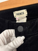 Load image into Gallery viewer, L’AGENCE Margot high-rise black velvet straight-leg trousers - 10 UK
