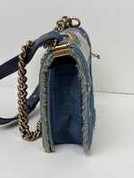 Load image into Gallery viewer, Chanel Medium Boy Bag Denim Patchwork Blue
