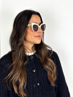 Load image into Gallery viewer, Max Mara Anita Cat-Eye Sunglasses in Ivory Acetate
