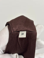 Load image into Gallery viewer, By Malina Flora Recycled Polyester and Viscose Tiered Maxi Dress in Chocolate Brown
