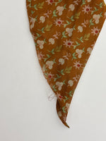 Load image into Gallery viewer, Christian Dior Vintage Floral Print 100% Silk Scarf in Ochre Brown &amp; Sage Green
