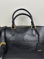Load image into Gallery viewer, Prada Glacé Calf Leather Borsa A Mano Nero Black Satchel Bag
