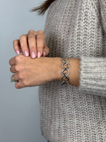 Load image into Gallery viewer, Fendi O’Lock Bracelet Crystal Silver - Tone Metal Bangle
