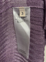 Load image into Gallery viewer, Dorothee Schumacher Shimmering Ribbed Knit Twin Set in Metallic Lavender - L
