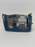 Load image into Gallery viewer, Chanel Medium Boy Bag Denim Patchwork Blue
