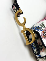 Load image into Gallery viewer, Dior Saddle Bag Multicolor Millefiori Embroidery Canvas Antique Gold Hardware
