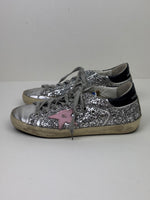 Load image into Gallery viewer, Golden Goose Super-Star Glitter Leather Sneakers Silver Pink Star - 5 UK
