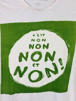 Load image into Gallery viewer, Christian Dior "C'est Non" Green Stamp Graphic T-Shirt Cotton Linen Off-white - M
