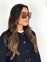 Load image into Gallery viewer, Fendi Fantastic Metal Shield Sunglasses with Multicolored Asymmetric Lens Overlays
