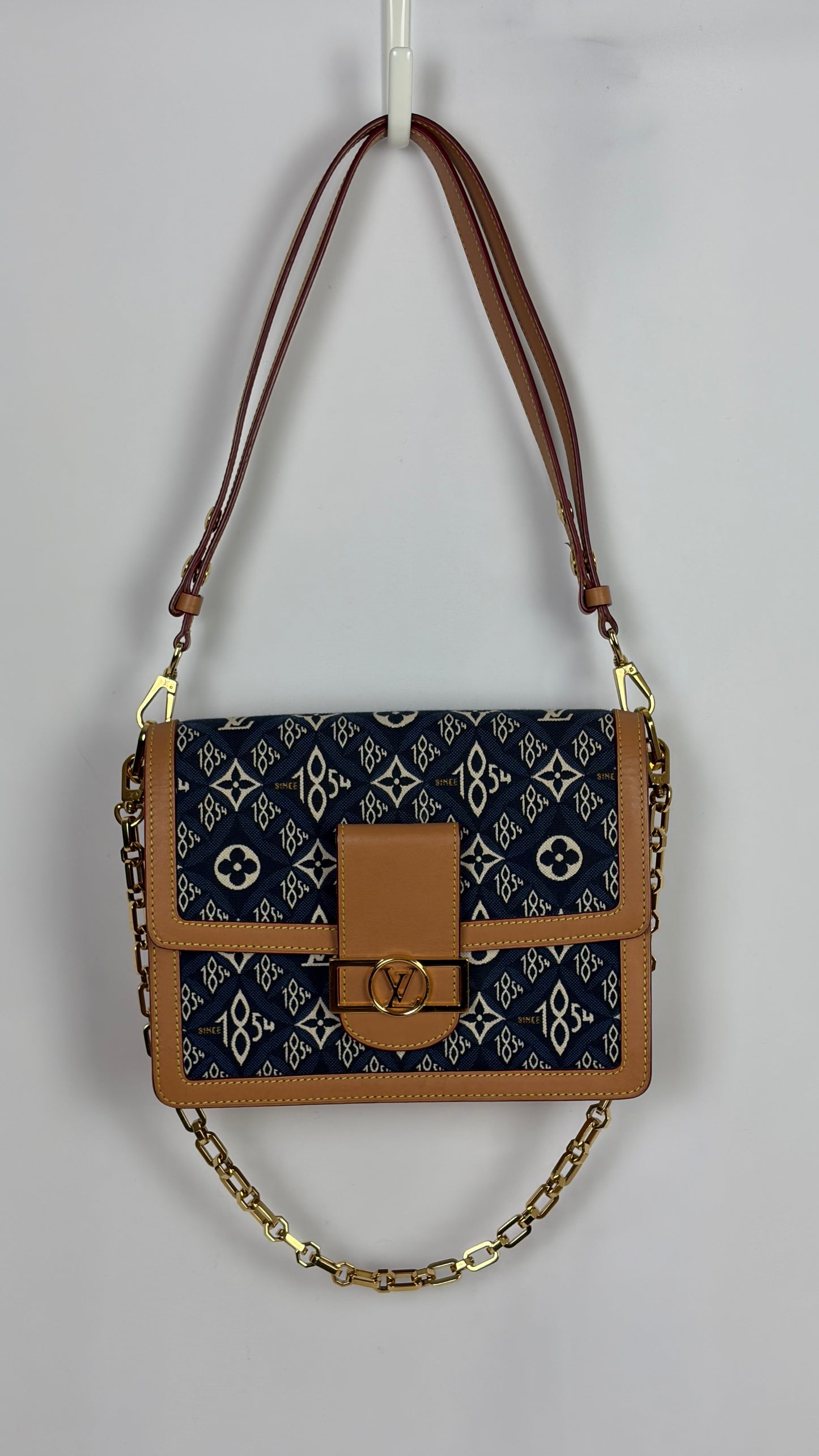 Louis Vuitton Blue Since 1854 Dauphine MM Jacquard Shoulder Bag