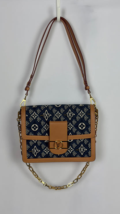 Louis Vuitton Blue Since 1854 Dauphine MM Jacquard Shoulder Bag