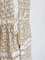 Load image into Gallery viewer, Melissa Odabash Aja Gold Metallic Crochet Lace Mini Dress Cream - S

