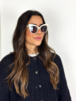 Load image into Gallery viewer, Max Mara Anita Cat-Eye Sunglasses in Ivory Acetate
