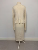 Load image into Gallery viewer, Varana Arani 100% Fine Himalayan Cashmere Turtleneck and Ribbed Maxi Dress in Cream - M
