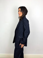 Load image into Gallery viewer, Pinko navy studded blazer - 8 UK
