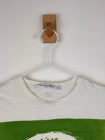Load image into Gallery viewer, Christian Dior "C'est Non" Green Stamp Graphic T-Shirt Cotton Linen Off-white - M
