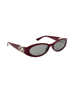 Load image into Gallery viewer, Gucci Oval Interlocking G Sunglasses Burgundy Acetate
