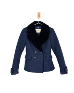 Load image into Gallery viewer, Burberry Brit Sherton Shearling Peacoat Navy Blue - 6 UK
