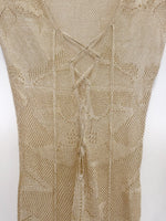 Load image into Gallery viewer, Melissa Odabash "Kirsty" Lurex Knit Maxi Dress - Gold/Champagne Rayon Blend - S
