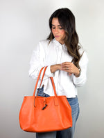 Load image into Gallery viewer, Longchamp Roseau Essential Tote Grained Leather Orange

