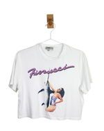 Load image into Gallery viewer, Fiorucci Marlin Pin-Up Graphic Crop T-Shirt White Cotton - S
