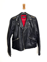 Load image into Gallery viewer, The Kooples Lambskin Leather Biker Jacket in Black - M
