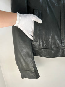 Dolce & Gabbana black leather jacket - L