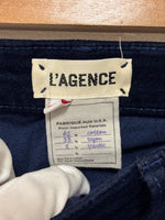 Load image into Gallery viewer, L’AGENCE Selma high-rise navy blue velvet flare trousers - 10 UK
