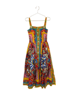 Load image into Gallery viewer, Dolce &amp; Gabbana Carretto Print Cotton Midi Dress Multicolour - 6 UK
