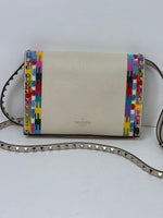 Load image into Gallery viewer, Valentino Garavani Rockstud 1973 Embroidered Vitello Leather Flap Bag Ivory
