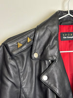 Load image into Gallery viewer, The Kooples Lambskin Leather Biker Jacket in Black - M
