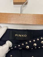 Load image into Gallery viewer, Pinko High-Waisted Wide-Leg Trousers in navy - 12 UK
