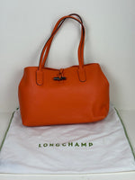 Load image into Gallery viewer, Longchamp Roseau Essential Tote Grained Leather Orange
