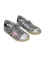Load image into Gallery viewer, Golden Goose Super-Star Glitter Leather Sneakers Silver Pink Star - 5 UK
