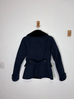 Load image into Gallery viewer, Burberry Brit Sherton Shearling Peacoat Navy Blue - 6 UK
