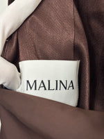 Load image into Gallery viewer, By Malina Flora Recycled Polyester and Viscose Tiered Maxi Dress in Chocolate Brown
