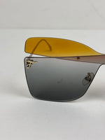Load image into Gallery viewer, Fendi Fantastic Metal Shield Sunglasses with Multicolored Asymmetric Lens Overlays
