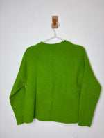 Load image into Gallery viewer, Alice + Olivia "Chara" lime Cashmere Crewneck jumper - XS (relaxed fit)
