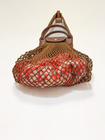 Load image into Gallery viewer, Longchamp x Filt Le Pliage Filet Mesh Tote Bag Cotton and Leather Brown
