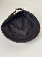 Load image into Gallery viewer, Gucci Cashmere and Wool Blend Baker Boy Hat with Leather Trim Chocolate Brown - S
