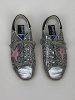 Load image into Gallery viewer, Golden Goose Super-Star Glitter Leather Sneakers Silver Pink Star - 5 UK
