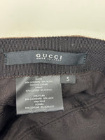 Load image into Gallery viewer, Gucci Cashmere and Wool Blend Baker Boy Hat with Leather Trim Chocolate Brown - S
