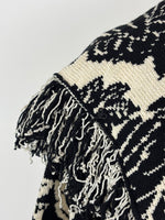 Load image into Gallery viewer, Jigsaw Black &amp; White Graphic Leaf Intarsia Long Cardigan - S/M
